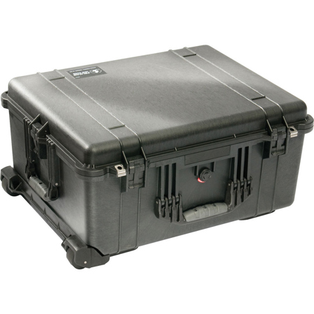 Pelican 1610 Watertight Hard Case with Cubed Foam &amp; Wheels - Black image