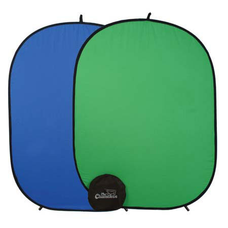Photogenic Chameleon Chroma Key, Reversable 57" x 77" Green / Blue Collapsible Disc Background, with Bag. (CH57) image