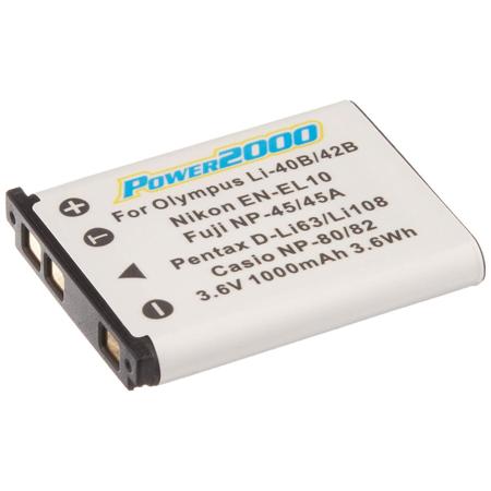 Power2000 LI-40B /42B / D-LI63 Replacement Rechargeable Battery 3.7v 1000mAh for Select Olympus &amp; Pentax Digital Cameras image