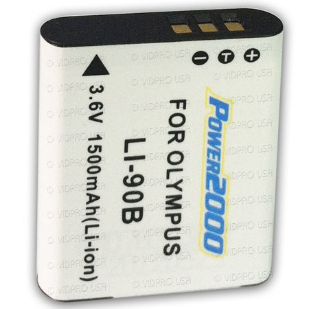 Power2000 Olympus LI-90B Replacement Battery, 3.6V 1500mAh, for Olympus Tough TG-1 Digital Camera