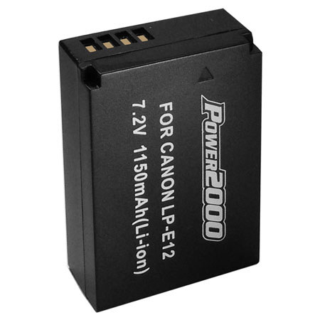 Power2000 LP-E12 Replacement Lithium-Ion Battery, 7.2 volt 1150mAh, for Canon EOS M Digital Camera