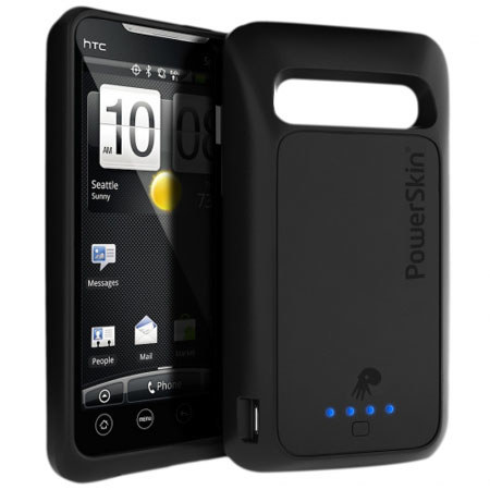 PowerSkin Silicone Case with Built-in Battery for HTC Evo 4G, 1500mAh Power Capacity