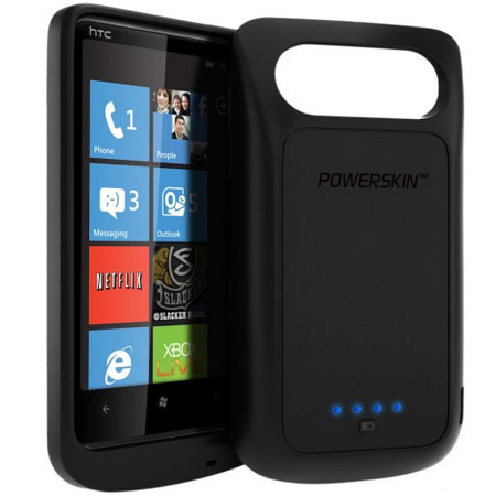 PowerSkin Silicone Case with Built-in Battery for HTC/HD7/HD2 and HD7S, 1500mAh Power Capacity