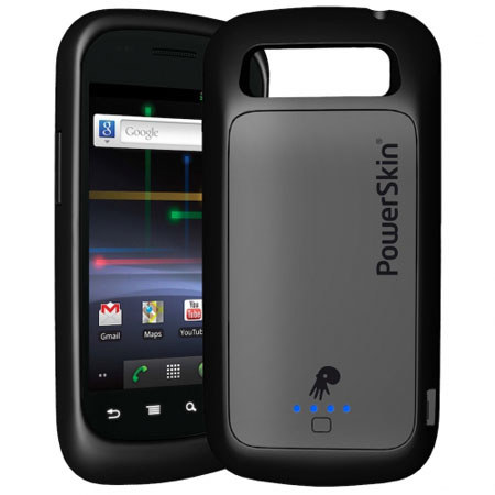 PowerSkin Silicone Case with Built-in Battery for Samsung Nexus S 4G, 1500mAh Power Capacity