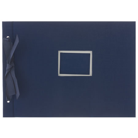 Semikolon (Pierre Belvedere) Digital &amp; Classic Series, Post Bound 9" x 11.5" Photo Album with Photo Cutout Front Cover, 20 Clear Pockets, 20 Ivory Pages, Color: Marine Blue image