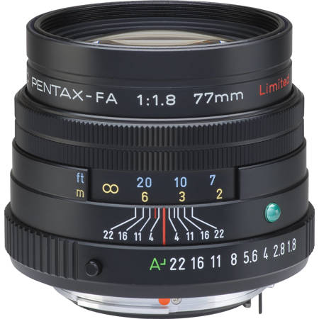 Pentax SMCP-FA 77mm f/1.8 Limited Edition Black Finish Telephoto Lens. image