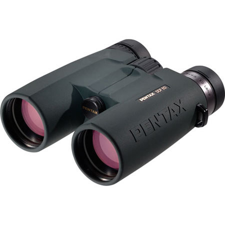 Pentax 8 x 43 DCF ED, Water Proof Roof Prism Binocular with 6.3 Degree Angle of View, Dark Green &amp; Black image