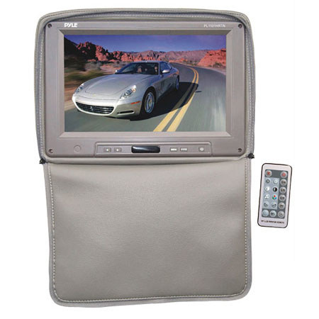 Pyle PL1101HR Adjustable Headrest with Built-In 11" TFT/LCD Monitor, IR Transmitter & Cover, 1024x600 Resolution, Tan