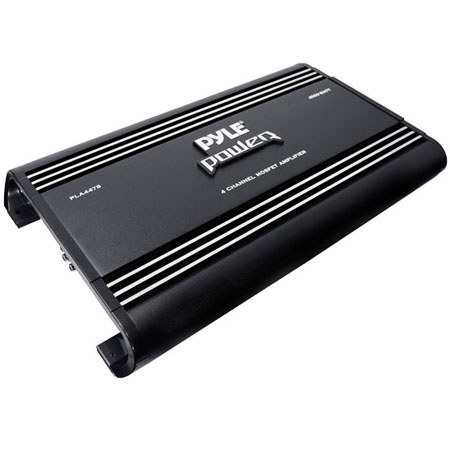 Pyle PLA4478 4 Channel 4000 Watts Bridgeable Mosfet Car Amplifier, 47K Ohms Input Impedance