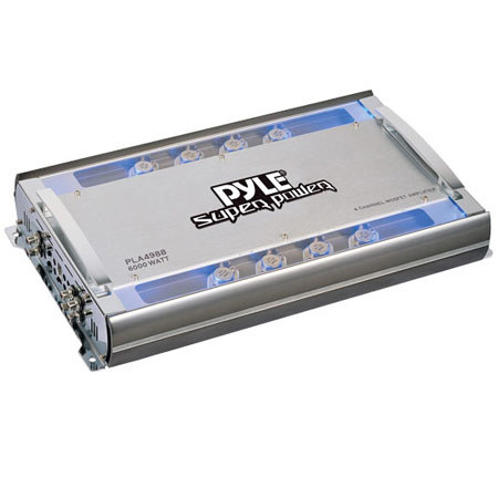 Pyle PLA4988 4 Channel 6000 Watts Bridgeable Mosfet Car Amplifier, >90dB S/N Ratio