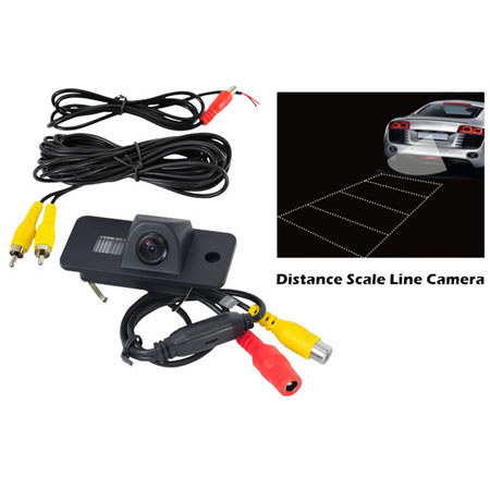 Pyle PLCMAUDI Audi Vehicle Specific Infrared Rear View Backup Camera with Distance Scale Line