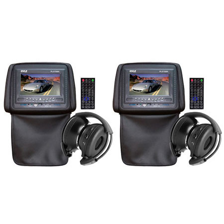 UPC 068889008197 product image for Pyle PLD76 Pair of Adjustable Headrest with Built-In 7" TFT/LCD Monitor & D | upcitemdb.com