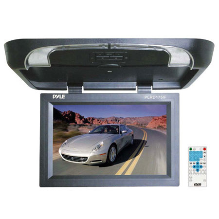 Pyle PLRD175IF 17" Flip Down Monitor with Built in DVD/SD/USB Player, Wireless FM Modulator & IR Transmitter, 1280x1024 Resolution