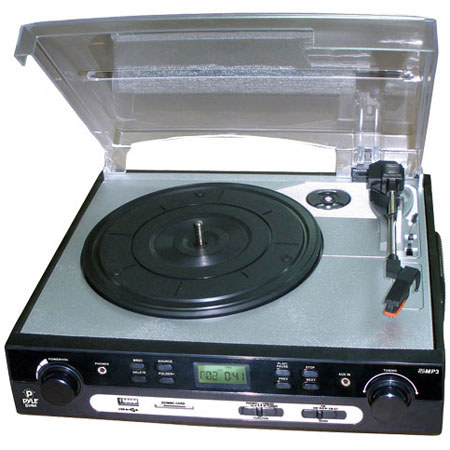 Pyle PLTTB9U USB Turntable with Direct-to-Digital USB/SD Card Encoder & Built-in AM/FM Radio conversion