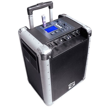 PylePro PCMX265 Portable PA System with Rechargeable Battery, USB Port, SD Slot, DJ Controls & Aux Inputs, Black