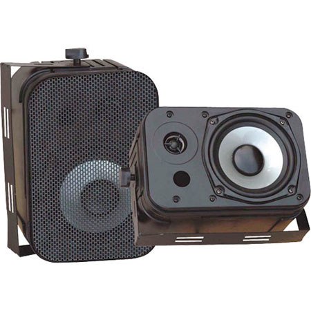 Pyle 5.25" Indoor/Outdoor Waterproof Speakers, Pair, Black