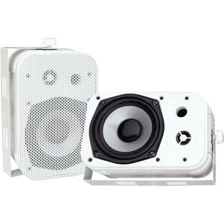 Pyle 5.25" Indoor/Outdoor Waterproof Speakers, Pair, White