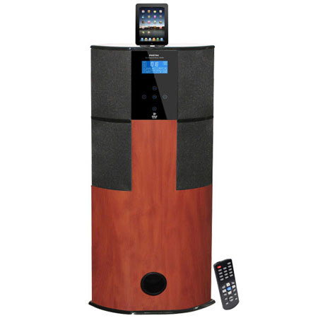 Pyle PHST94IP 600 Watt Digital 2.1 Channel Home Theater Tower with Docking Station for iPod/iPhone/iPad, Cherry Wood