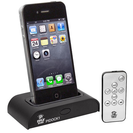 Pyle PIDOCK1 Universal iPod/iPhone Docking Station for Audio Output, Charging, Sync with iTunes and Remote Control