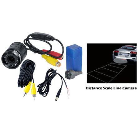Pyle PLCM39FRV Waterproof Universal Mount Rear & Front View Camera with 420 Lines of Resolution, Wide-Angle Lens and Distance Scale Lines