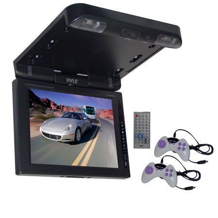 Pyle PLRD103IF 10.4" TFT LCD Flip-Down Roof Mount DVD Monitor & IR/FM Transmitter