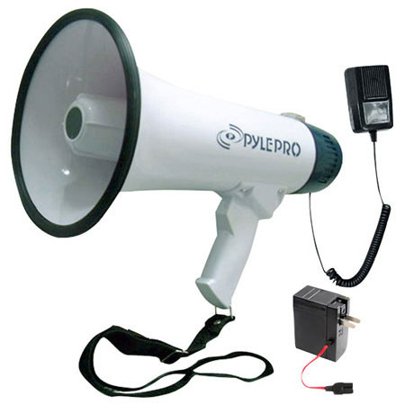 Pyle PMP45R Professional Dynamic Megaphone With Recording Function/Detachable Microphone & Rechargeable Batteries
