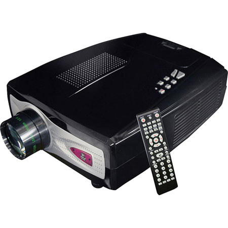 Pyle PRJV66 4:3/16:9 Home Theater Video Projector, 1200 Lumens Brightness, 600:1 Contrast Ratio, Built-In Speakers