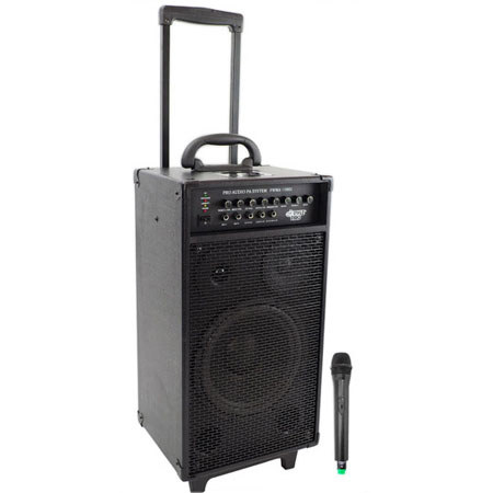 Pyle 800 watt VHF Wireless Portable PA System with iPod Dock & Wireless Microphone