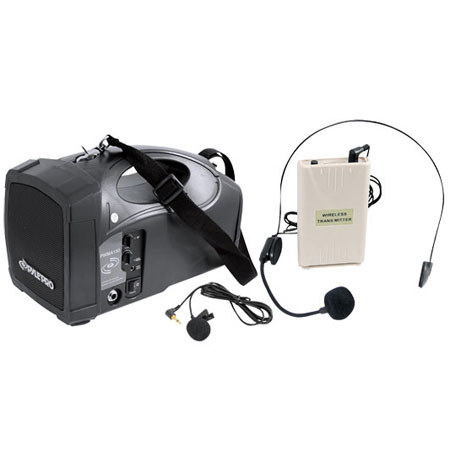 Pyle Portable PA Wireless Speaker System with Belt Pack Lavalier/Headsets with Two Microphone Inputs