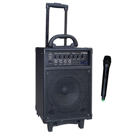Pyle 300 Watt Wireless Rechargeable Portable PA System with FM/USB/SD