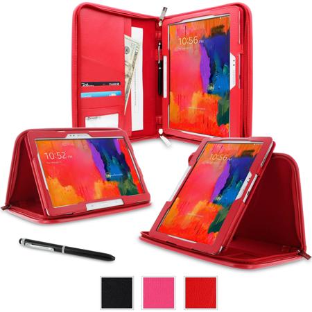 rooCASE Executive Portfolio Leather Case for Galaxy Tab Pro 10.1/Note 10.1 (2014 Edition), Red