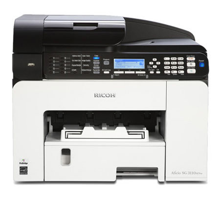 Ricoh Aficio SG 3110SFNw GELJET Multifunction Printer, 29ppm Print Speed, 3600 x 1200dpi Print Resolution, 250 Sheets Paper Tray, 100 Sheets Output