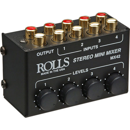 Rolls MX42 4 Channel Passive Mini Stereo Mixer