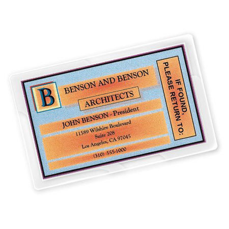 Royal Sovereign Heat Sealed Credit Card Size Laminating Film, 5 mil Thickness, 25 Pack