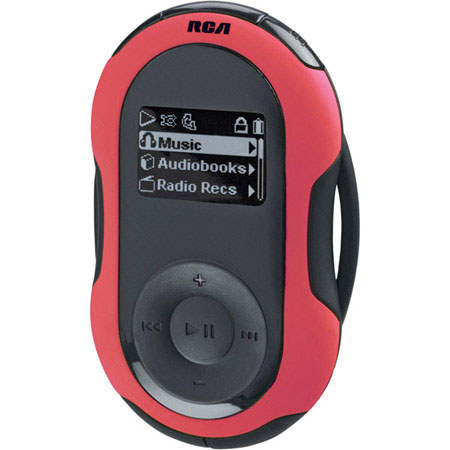 RCA S2102 2 GB Jet Sport Series Mp3 Audio Player with Armband, FM Tuner, Pedometer image