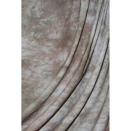 Savage Accent Series, 10x12' Dyed Crushed Muslin Background, Style; Mocha Bisque, Color: Medium Brown with Gray & White Swirls