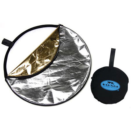 Savage 22" 5-in-1 Collapsible Disc Reflector, Translucent, White, Black, Silver, Gold. image