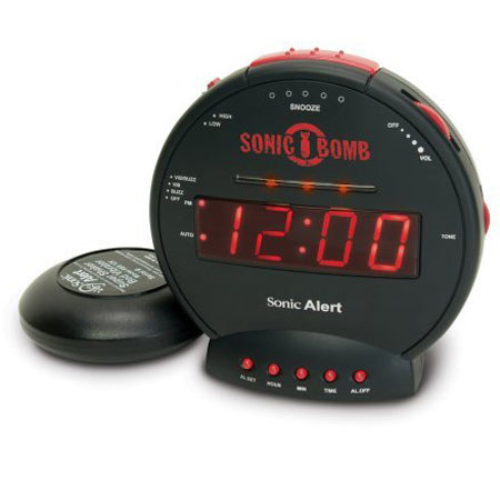 Sonic Alert Sonic Bomb Alarm Clock with Super Shaker