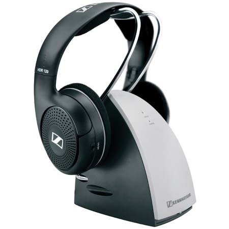 Sennheiser RS120 RF 900 MHz Open-Aire, Supra-Aural Wireless Stereo-RF Headphone System with Base Transmitter &amp; Charger image