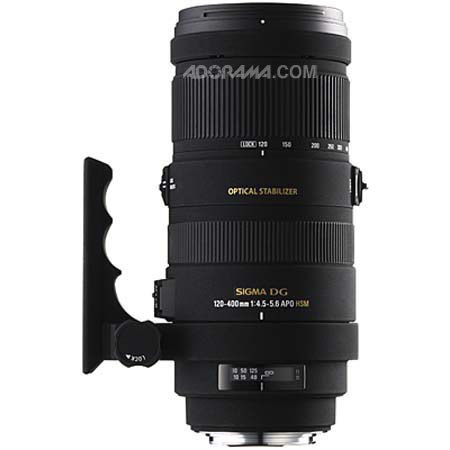 Sigma 120-400mm f/4.5-5.6 DG APO OS (Optical Stabilizer) HSM AutoFocus Telephoto Zoom Lens for Nikon AF Cameras - Gray Market image