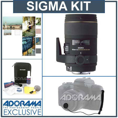 Sigma 150mm f/2.8 EX DG APO AF Telephoto Macro Lens Kit, for Nikon AF-D Cameras with Tiffen 72mm Photo Essentials Filter Kit, Lens Cap Leash, Professional Lens Cleaning Kit, image
