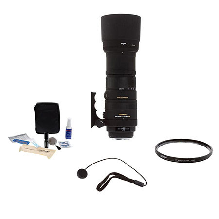 Sigma 150-500mm f/5-6.3 DG APO OS (Optical Stabilizer) HSM AF Lens Kit, for Canon EOS Cameras with Tiffen 86mm UV Filter, Lens Cap Leash, Professional Lens Clea