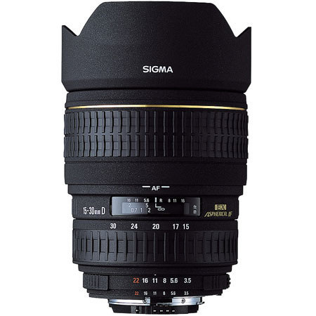Sigma 15-30mm f/3.5-4.5 EX Aspherical DG DF AutoFocus Super Wide Angle Zoom Lens with Hood for Canon EOS Cameras image