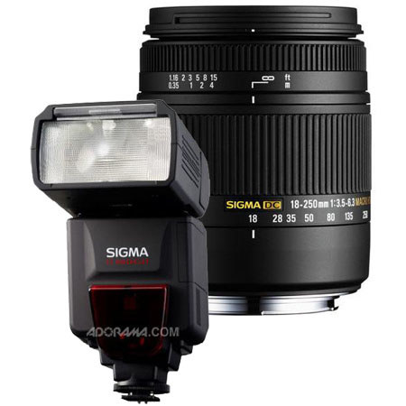 Sigma 18-250mm f/3.5-6.3 DC Macro OS HSM Zoom Lens for Canon EOS Digital SLR Cameras, U.S.A Warranty - Bundle - with Sigma EF-610 DG ST Flash for EOS