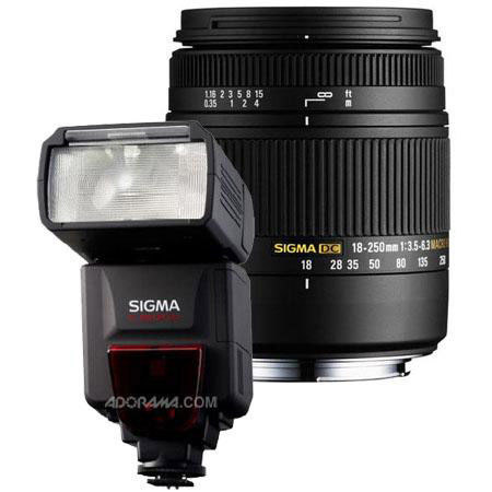 Sigma 18-250mm f/3.5-6.3 DC Macro OS HSM Zoom Lens for Sigma Digital SLR Cameras - USA Warranty - Bundle - with Sigma EF-610 DG ST Flash for Sigma DSLR's