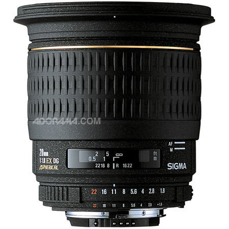 Sigma 20mm f/1.8 EX Aspherical DG DF RF AutoFocus Super Wide Angle Lens with Hood for Sigma Cameras image