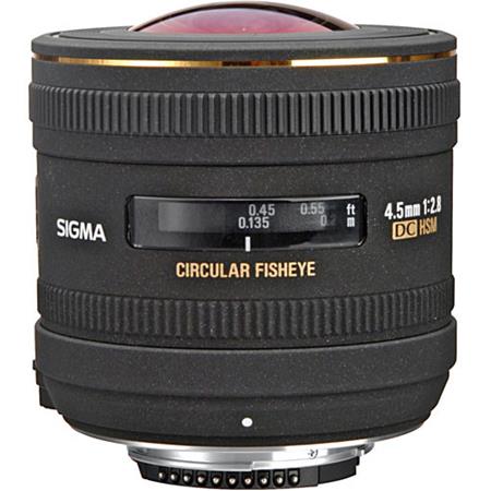 Sigma 4.5mm f/2.8 EX DC HSM Circular Fisheye Auto Focus Lens for Nikon AF-D Digital Cameras - USA Warranty