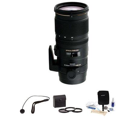 Sigma 50-150mm f/2.8 APO EX DC OS HSM Lens for Nikon DSLR Cameras - USA Warranty - Bundle - with Pro Optic 77mm Digital Essentials Filter Kit, Lens Cap Leash, Professional Lens Cleaning Kit