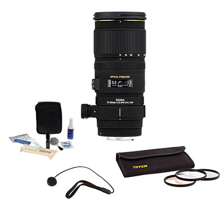 Sigma 70-200mm f/2.8 EX DG OS HSM Auto Focus Lens Kit, for Canon EOS, with Tiffen 77mm Photo Essenti