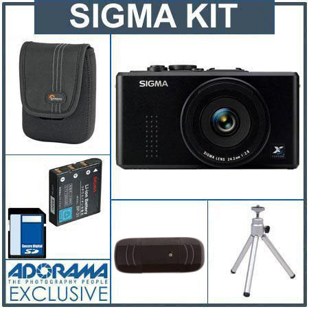 Sigma DP-2S Digital Point and Shoot Camera Kit,with 8GB SD Memory Card, Camera Case, Spare Sigma Li-Ion Battery BP-31,USB 2.0 SD Card Reader, Table Top Tripod,